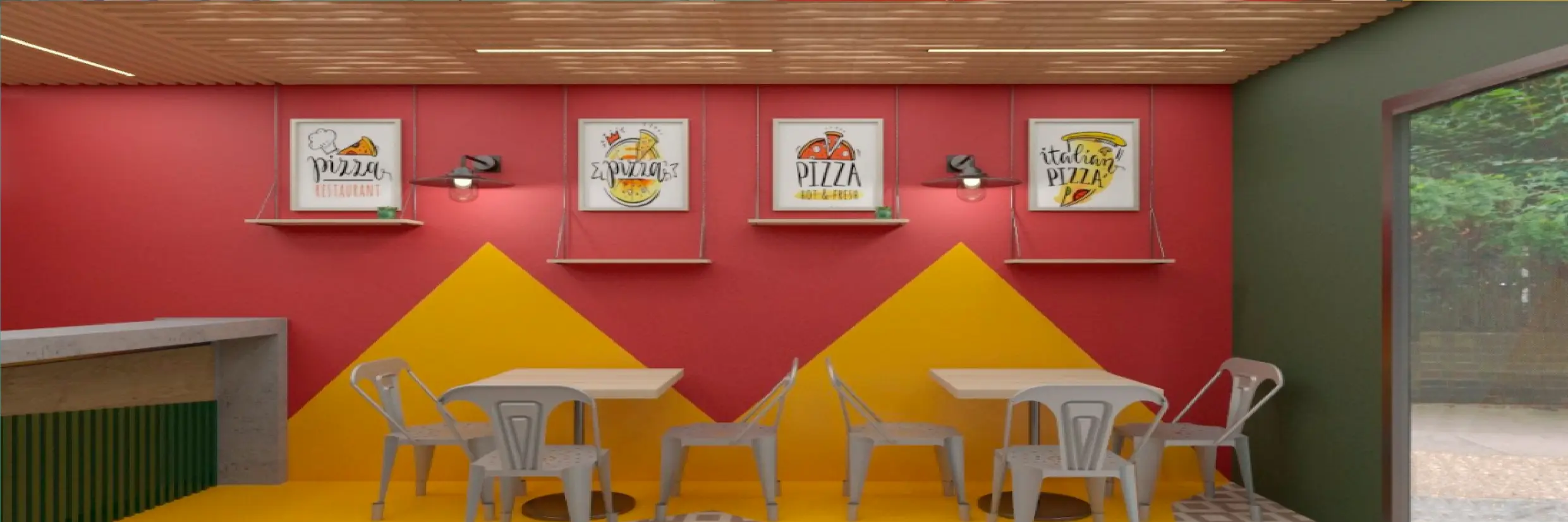 pizzería diseño interior